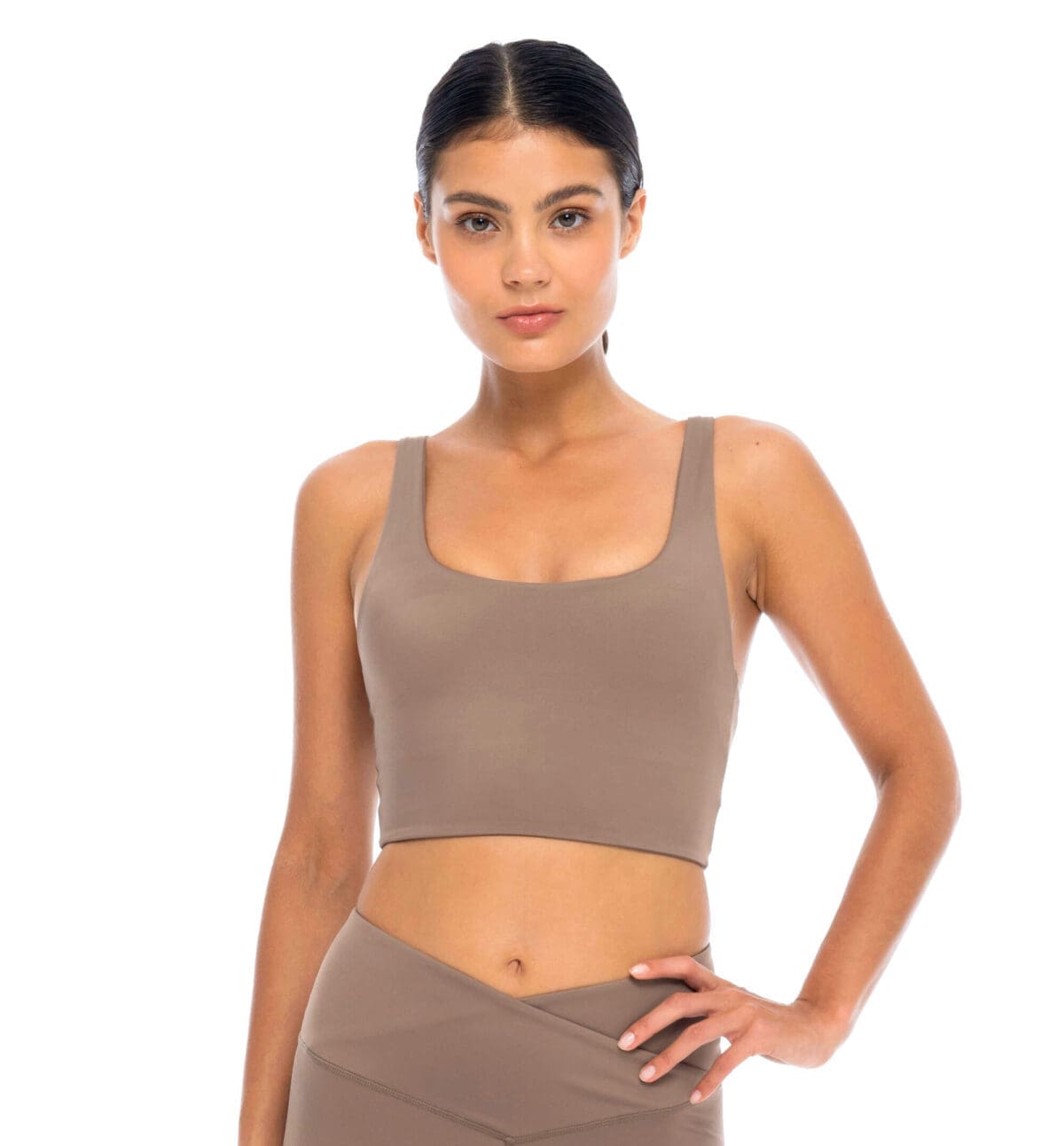 Sport-BH, Yoga Bra in Taupe