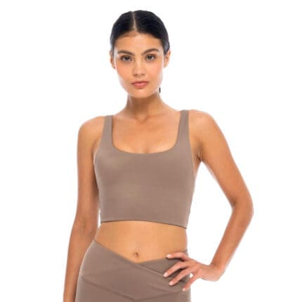 Sport-BH, Yoga Bra in Taupe
