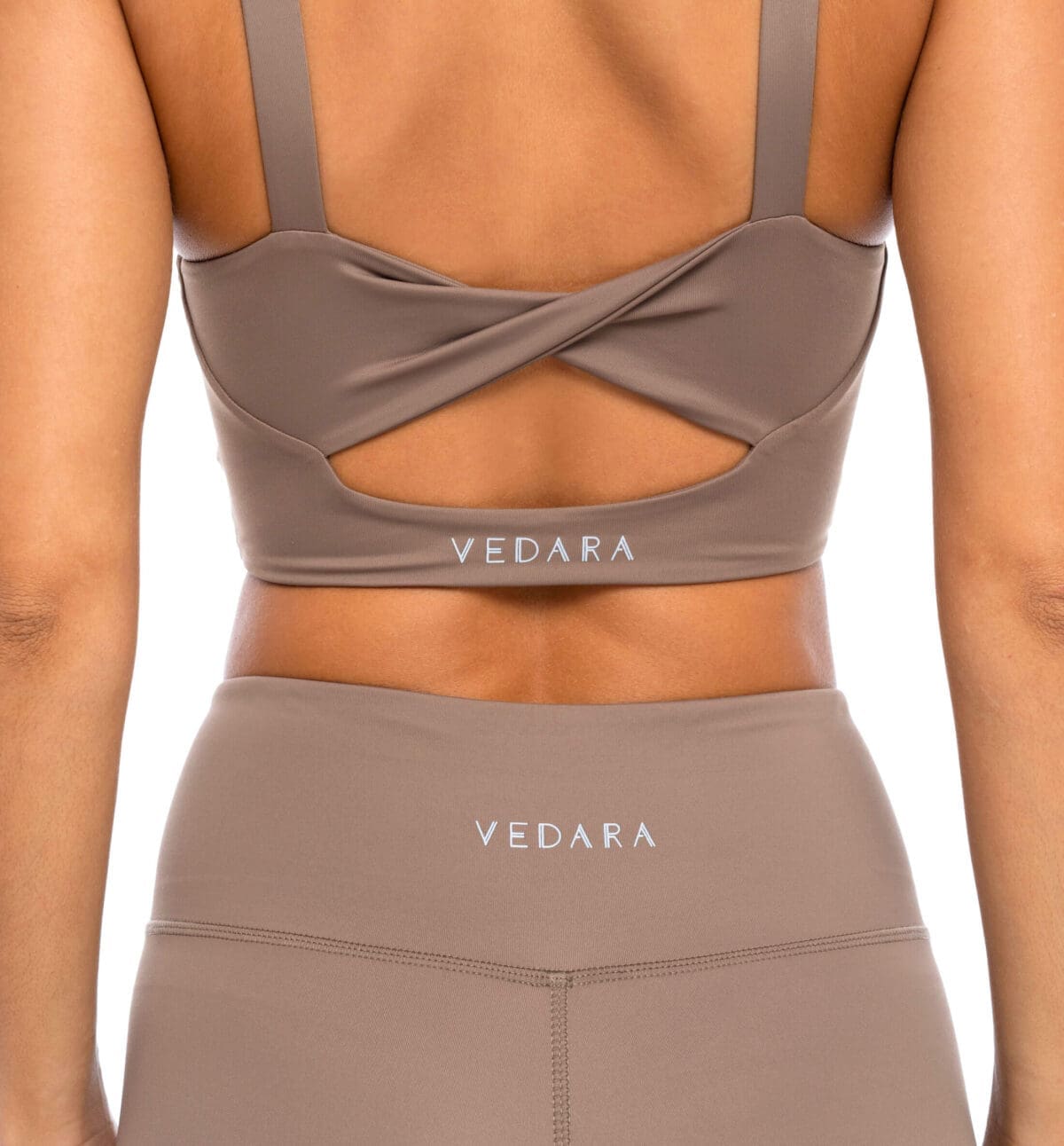Yogawear, Activewear in Taupe mit Vedara Logo
